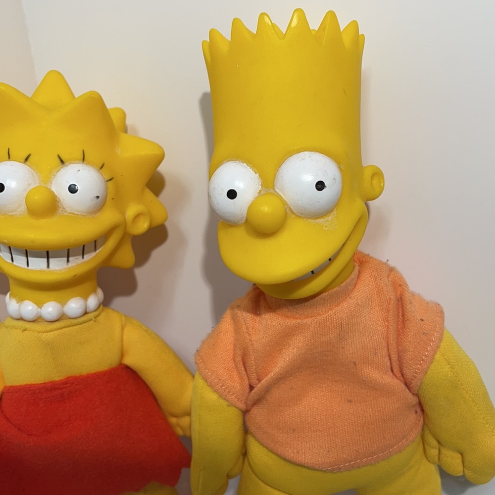 Vintage 1990 The Simpsons Burger King plush dolls Lot of 2 figures! Bart & Lisa! - Picture 3 of 8